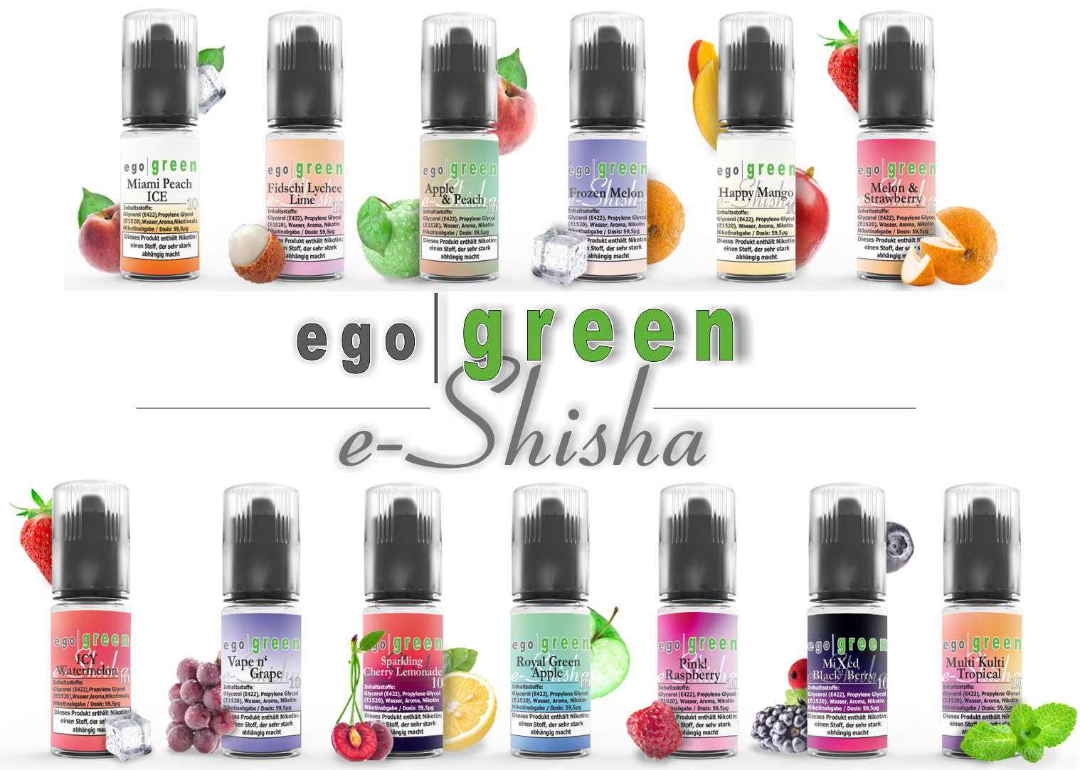 e-Shisha Nikotinsalz Liquid mit intensiven Geschmäckern für Deine Mehrweg Vape online kaufen